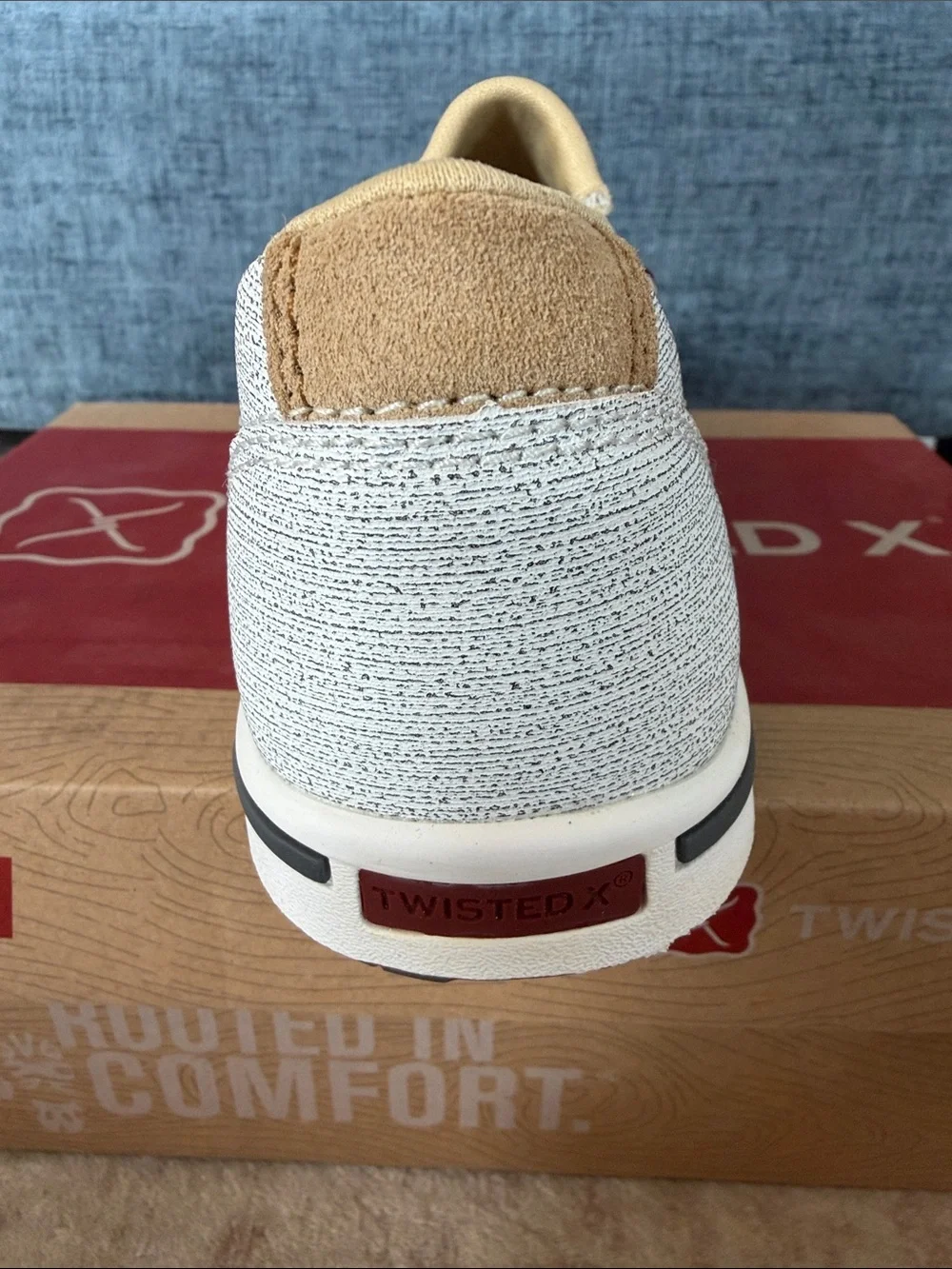 Twisted X Kids White & Tan Checkered Slip-On Kicks Sneaker